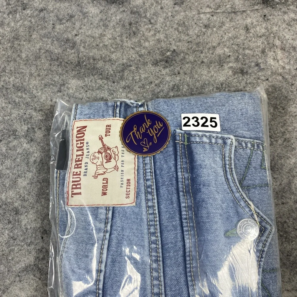 NWT True Religion Rocco Relaxed Skinny Jeans Mens 38x32 Light‎ Wash Straight Leg